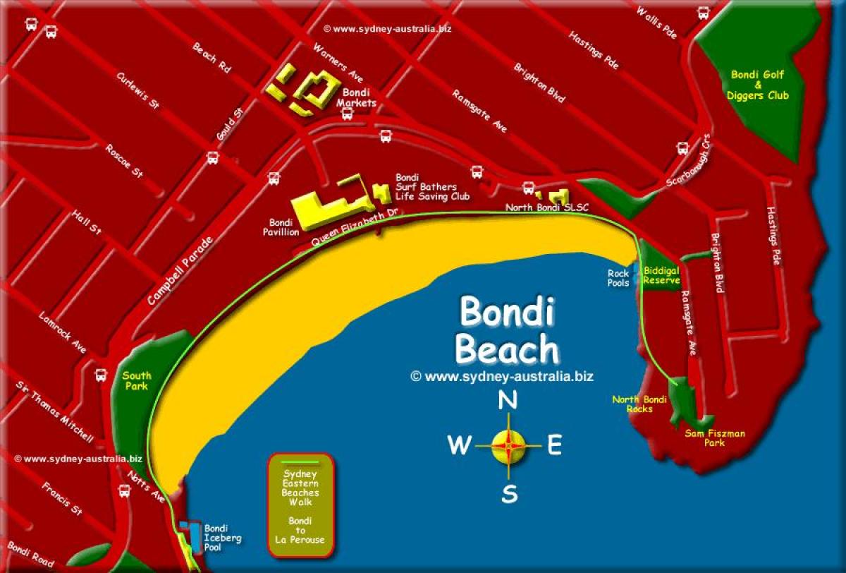 bondi beach mapa sydney