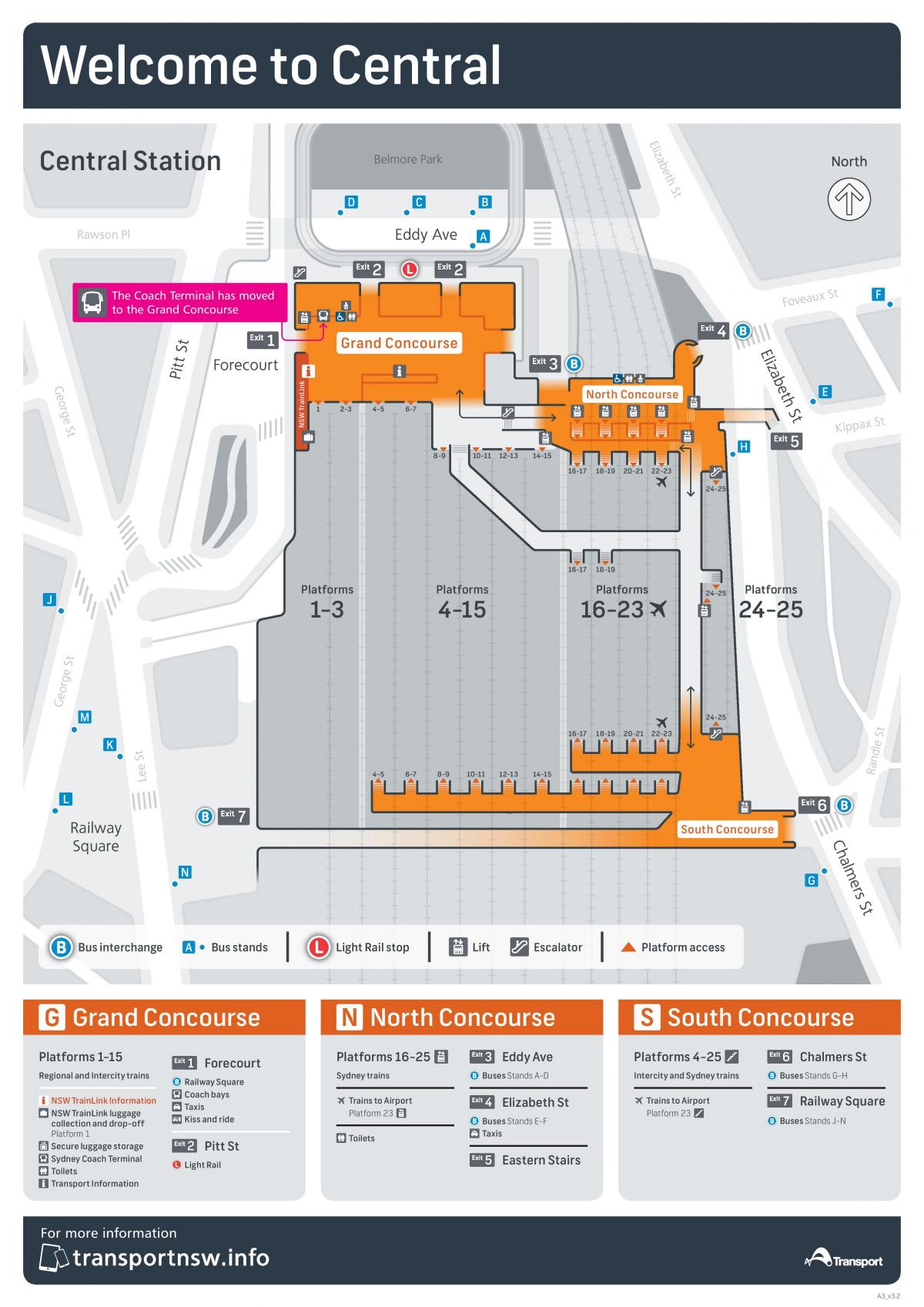 mapa central station sydney