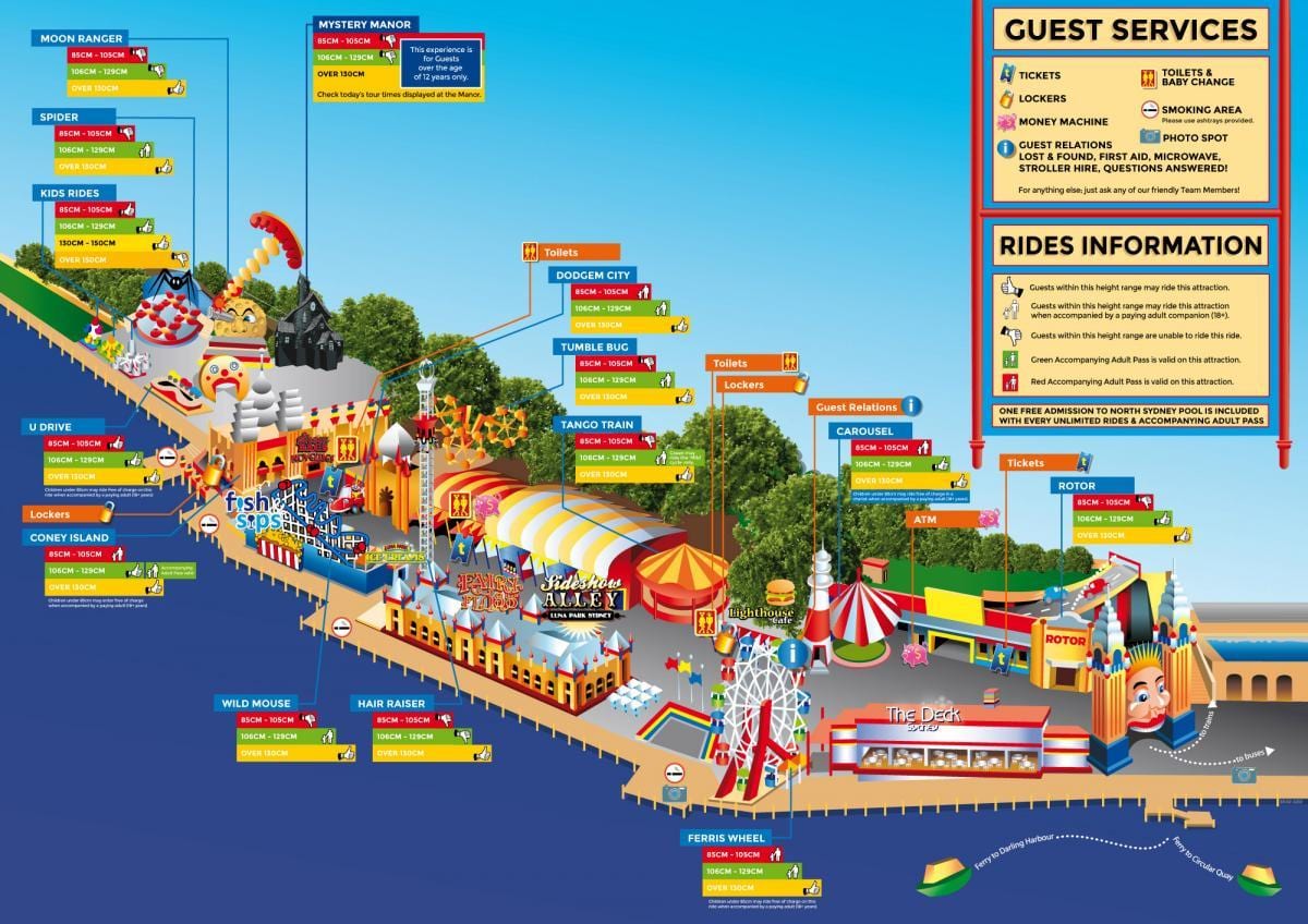mapa luna park sydney