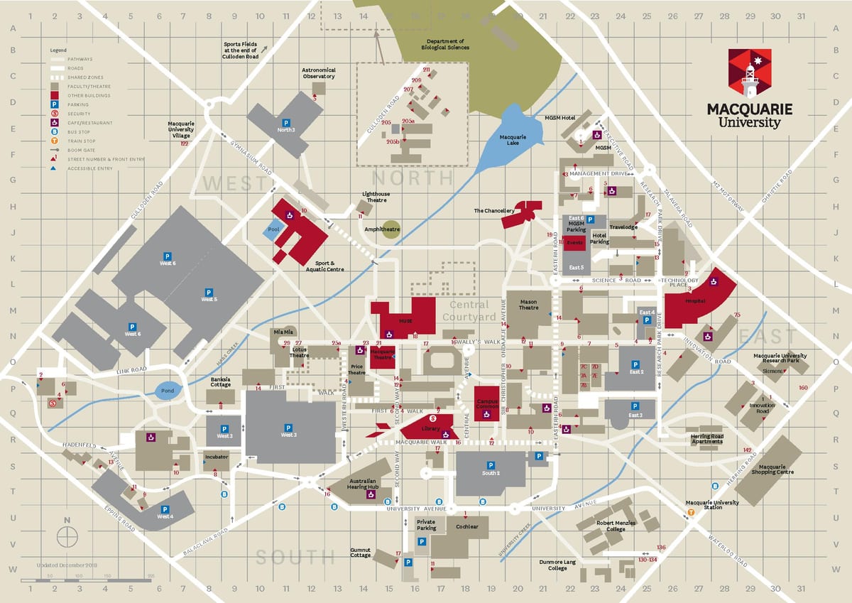 macquarie university campus mapa