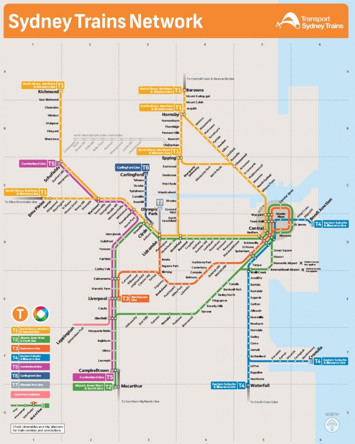 nsw vlak mapa sydney