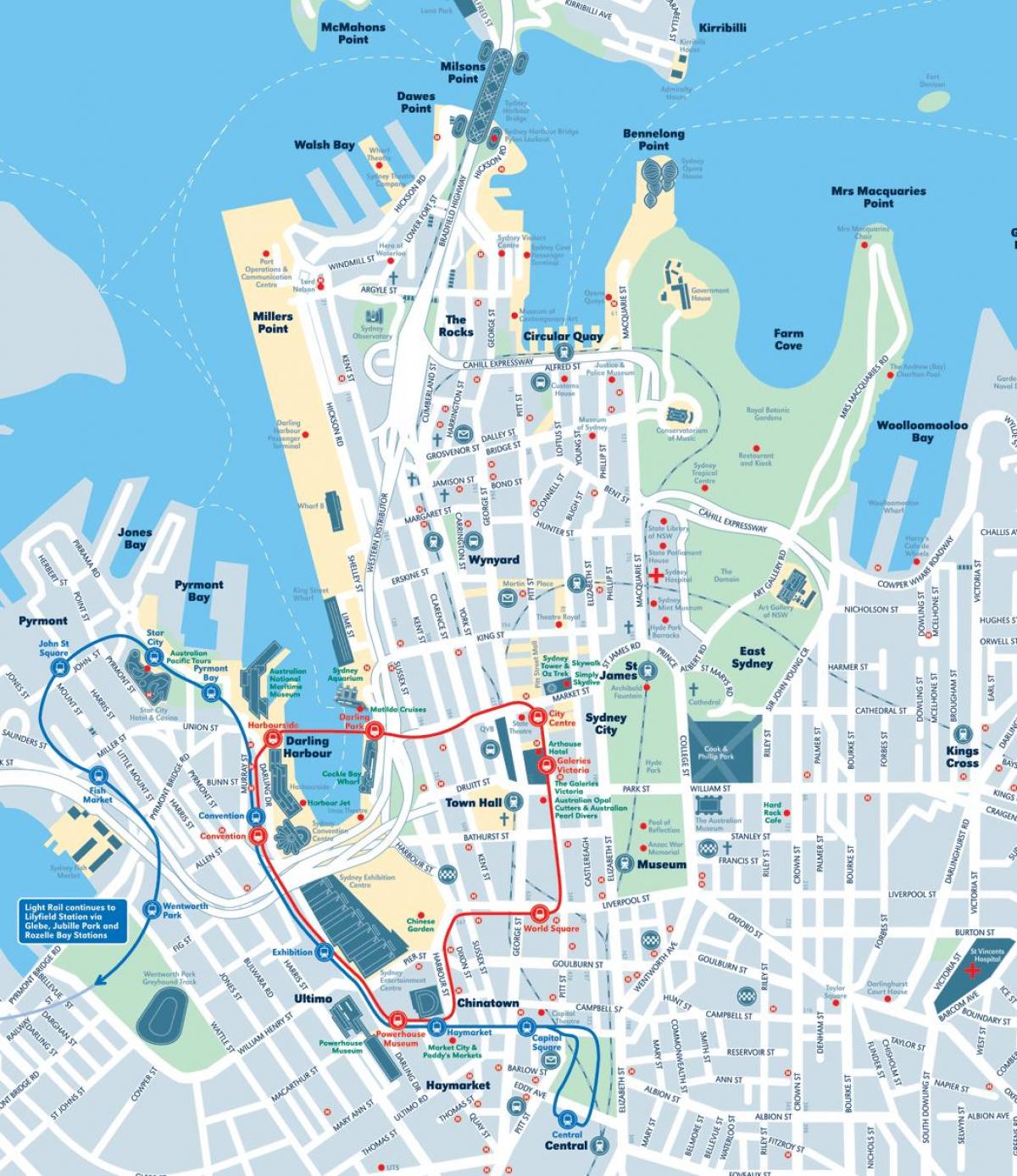 mapa sydney city
