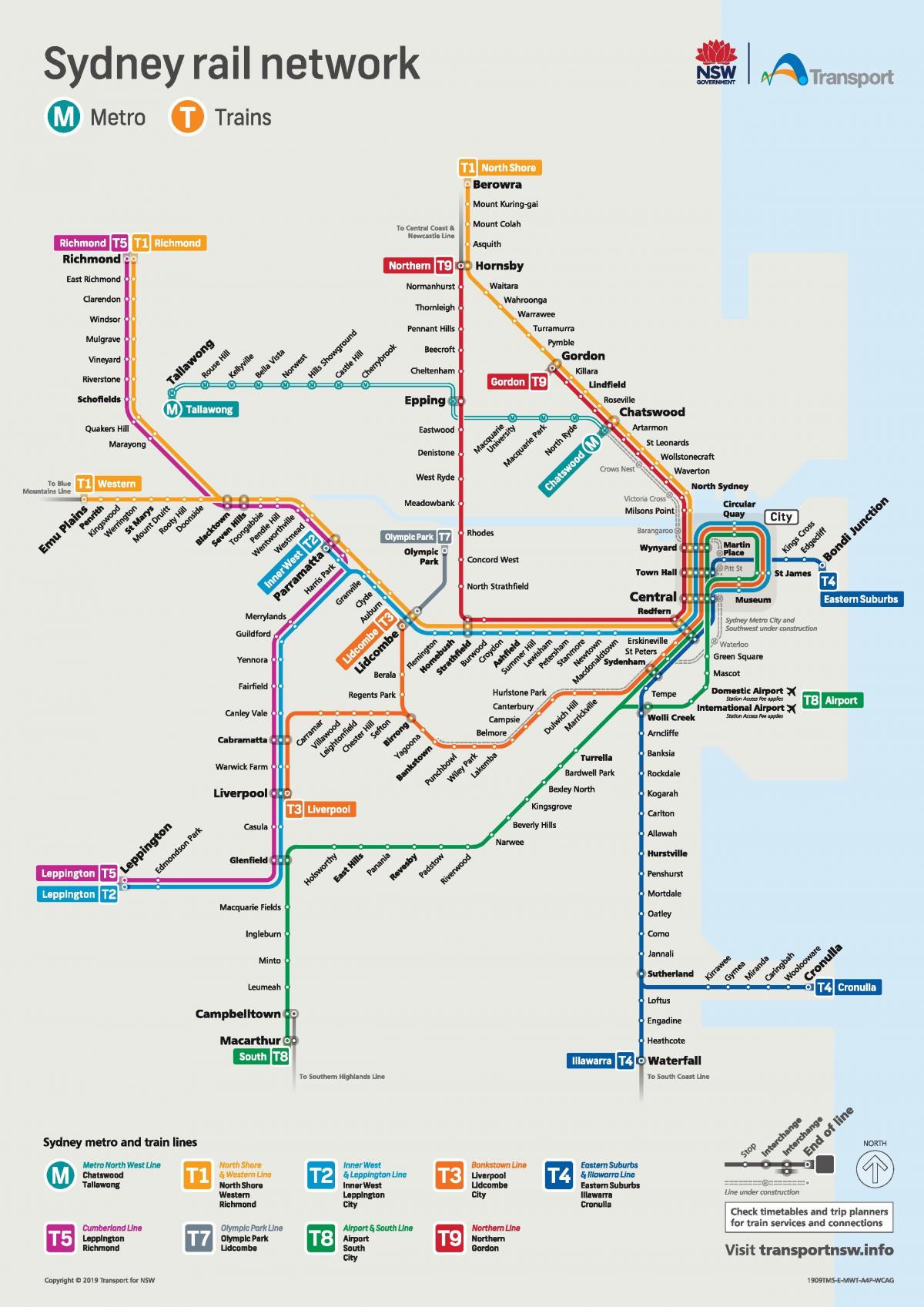 sydney veřejné dopravy mapu