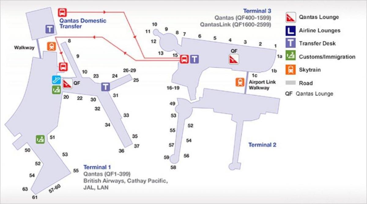 mapa sydney letiště