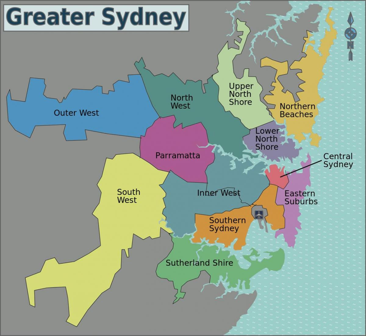 mapa sydney oblasti