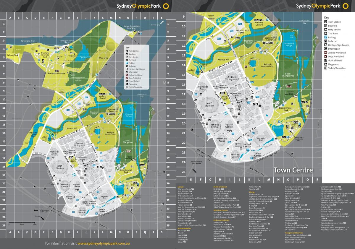mapa sydney olympic park