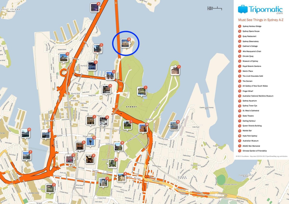 mapa sydney opera house