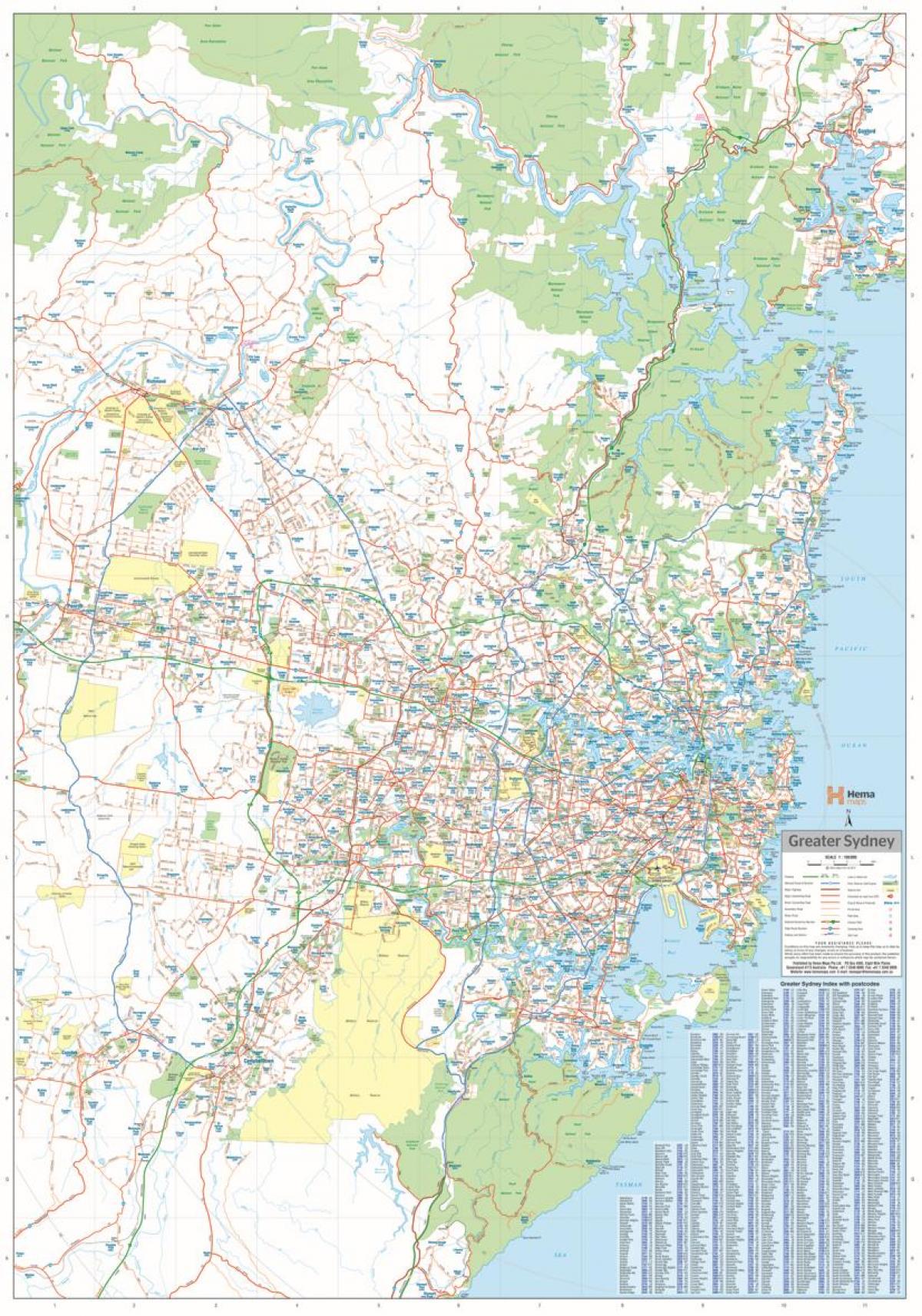 mapa sydney regionů