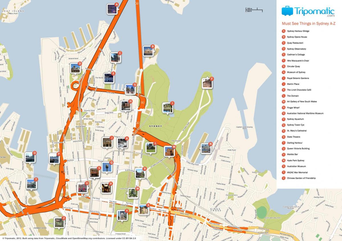 turistická mapa sydney