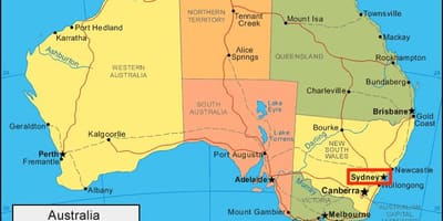 Sydney mapa austrálie