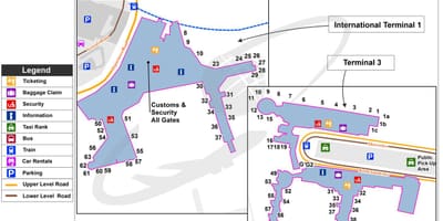 Mapa sydney letiště