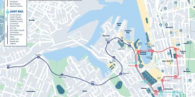 Monorail v sydney mapě