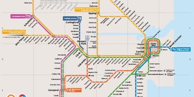 Mapa metro severozápadní sydney