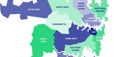 Sydney předměstí mapa
