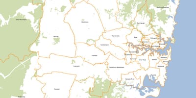 Mapa sydney rad